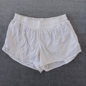 Lululemon Hotty Hot II Short Women 6 White Pull On Gym Yoga Athleisure Lined
